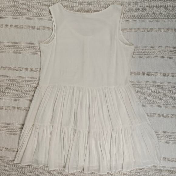 Indigo Rose White Button Front Tiered Dress Women's Size L - Picture 2 of 5